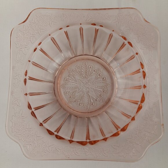 Vintage Jeanette Glass Adam Pattern Pink Small Dessert Bowl 4 3/4" - Picture 3 of 7